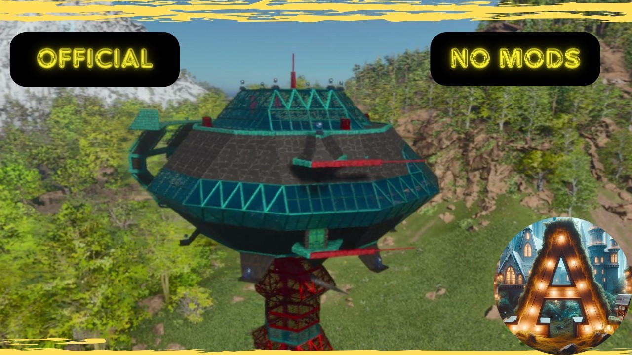 How to:Amazing UFO base with working tractor beam. ARK: Behemoth air base(Speedbuild)(Showcase)#ark