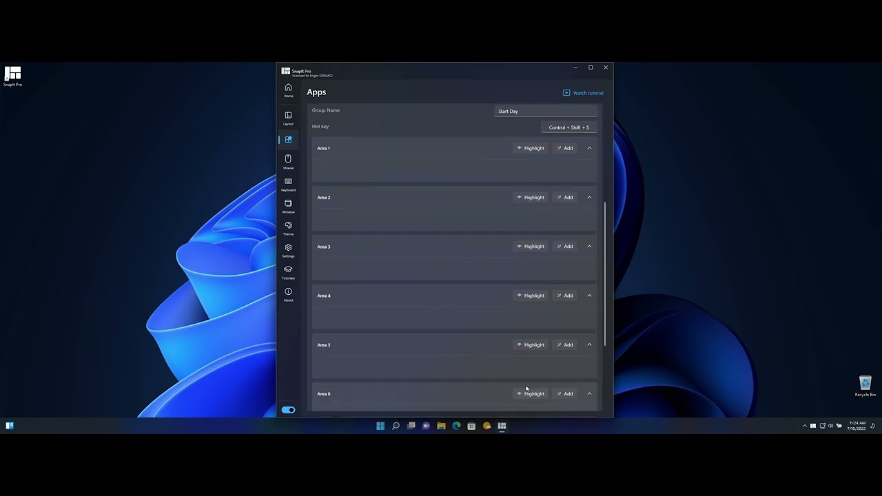 SnapIt - Configure and use Apps
