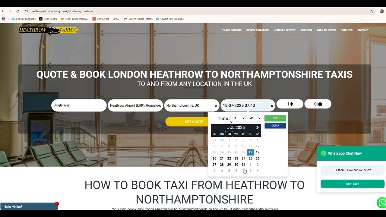 Stress-Free Heathrow to Northamptonshire Taxi | Book Online!