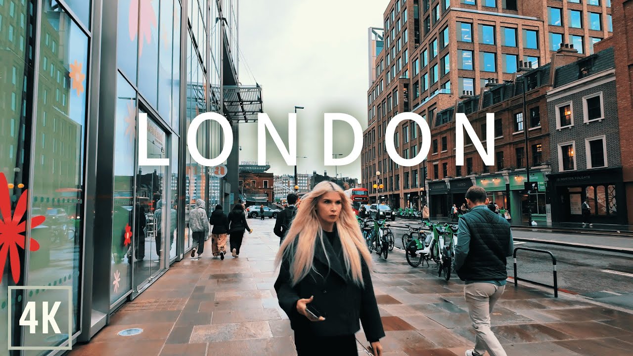 🇬🇧 London Autumn Walk in the Rain 🍁☔️ Shoreditch to Highbury 4K