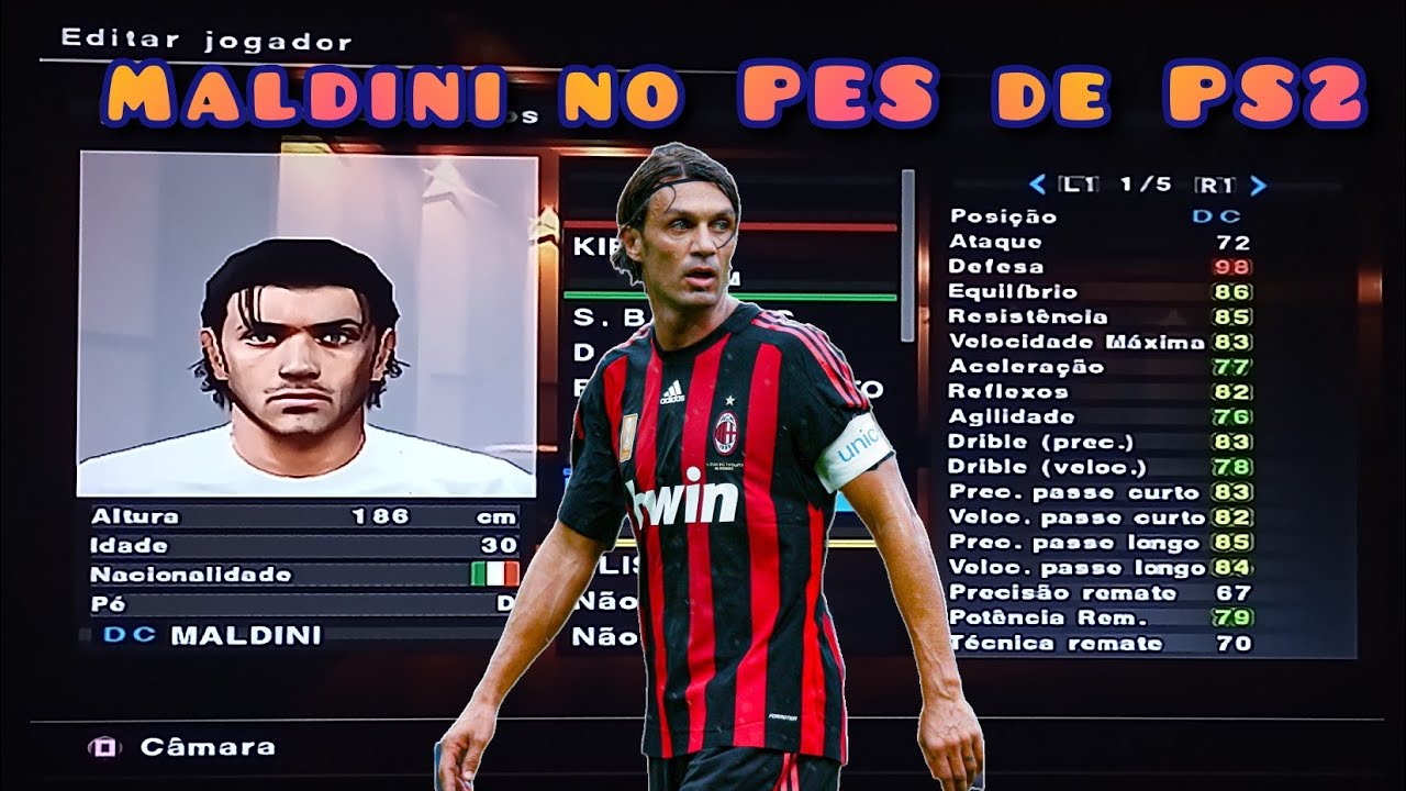 Como criar Paolo Maldini no PES 2013 de PS2!