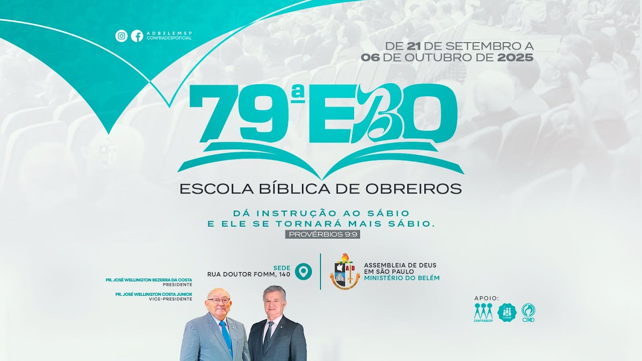 79º E.B.O. |  ESCOLA BIBLICA DE OBREIROS | NOITE | 28/09/2025 | TV ADBELÉM