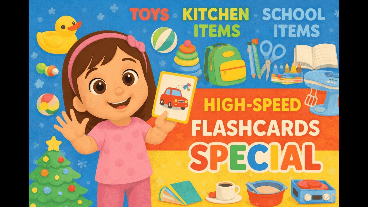 Right Brain Training: High-Speed Flashcards (Toys, Kitchen Items, School Items)