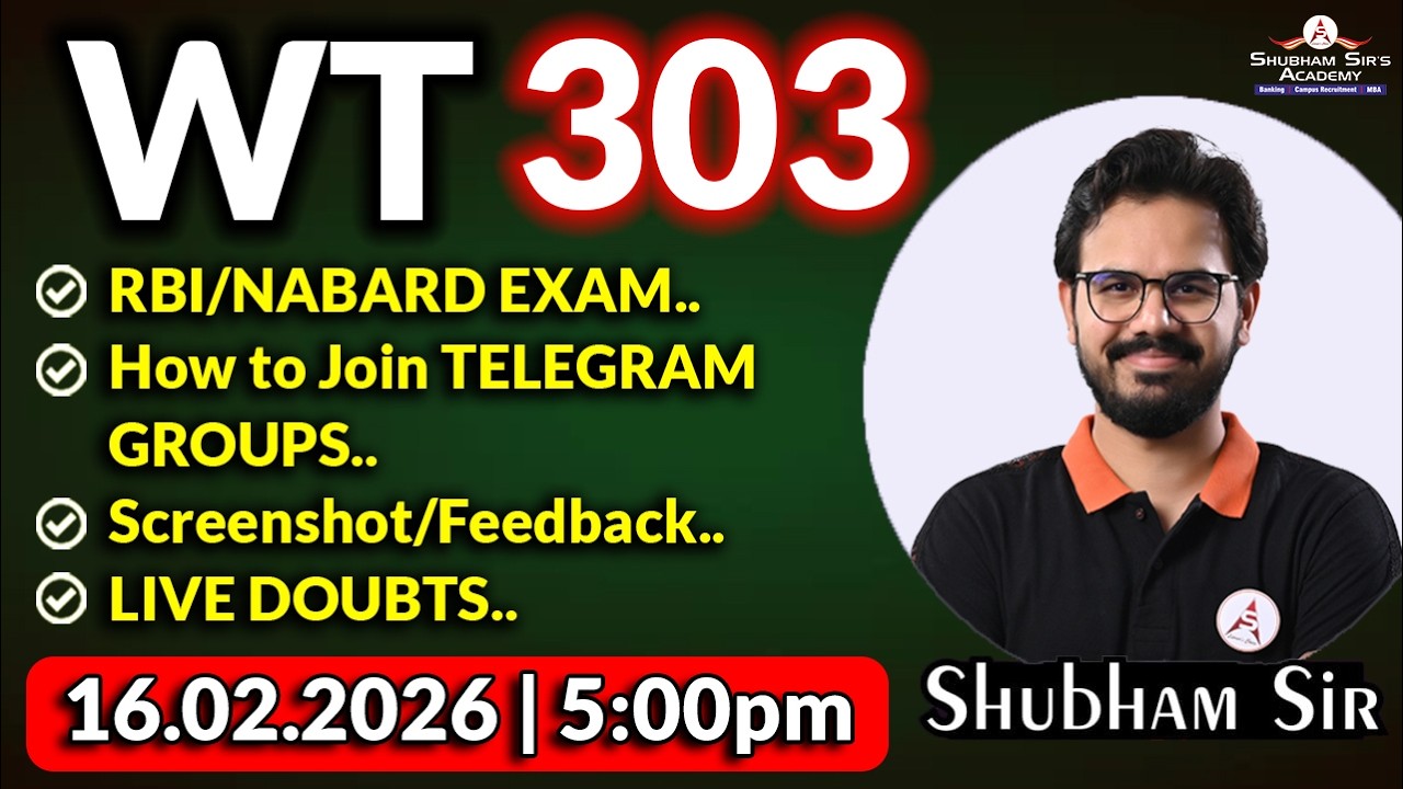 WT 303 | RBI/NABARD EXAM, How to Join TELEGRAM GROUPS #ssa #shubhamsir #rbiassistant #nabard #rbi