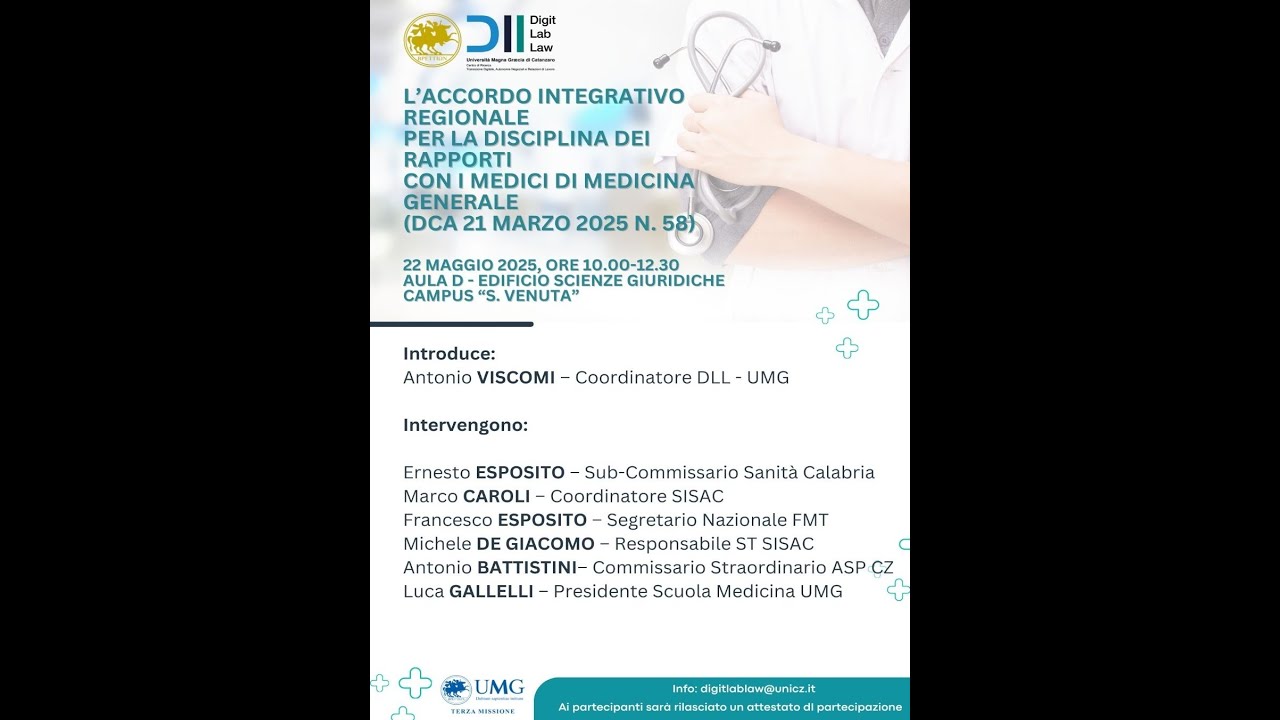L'accordo integrativo regionale 2025 per i medici di medicina generale della regione Calabria.