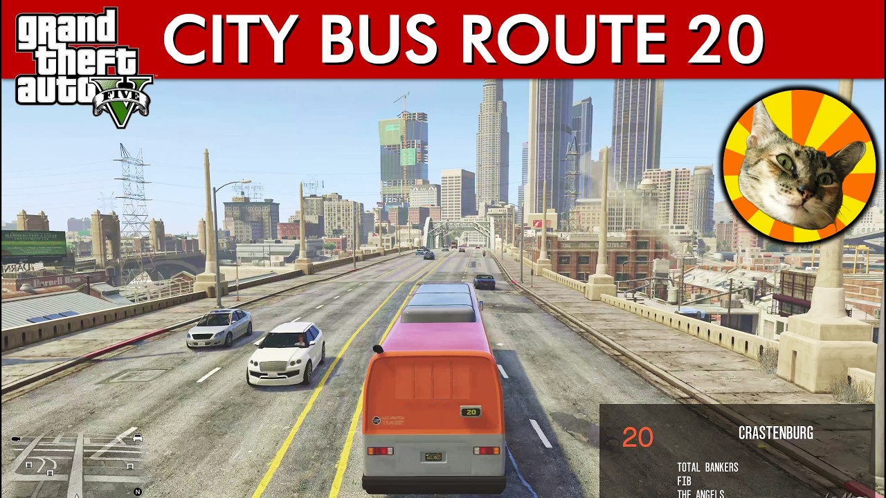 Bus Route 20 | City Bus Ride as passenger | GTA V