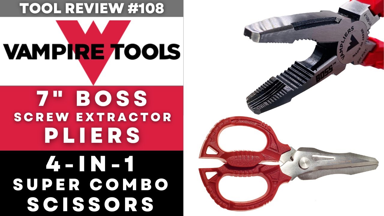 Плоскогубцы для извлечения VAMPLIERS Boss 7 дюймов и V-образные ножницы Super Combo #инструменты ...