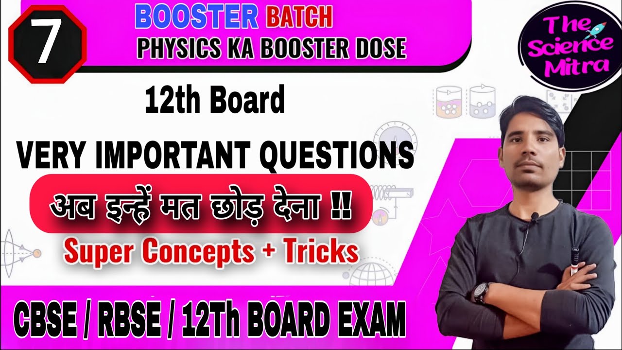 12th class Board physics Important Objective Question/ पास होना हैं तो छोड़ना मना है / RBSE / CBSE 