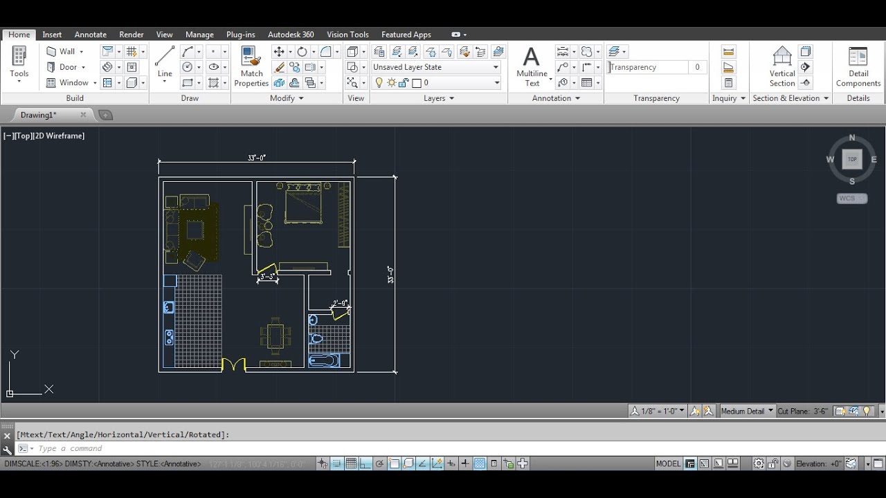 Layout Plan in AutoCAD with YRArch plugin