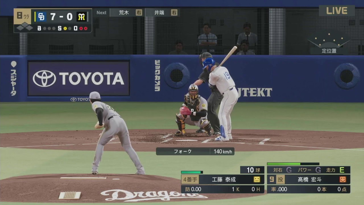 阪神×中日　7回戦　【プロ野球スピリッツ２０２５】