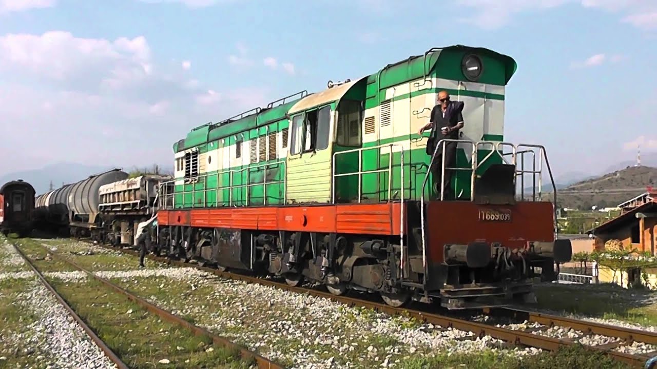 HSH T669 1039 with freight train on Hani i Hotit line Albania (Train 2) long version