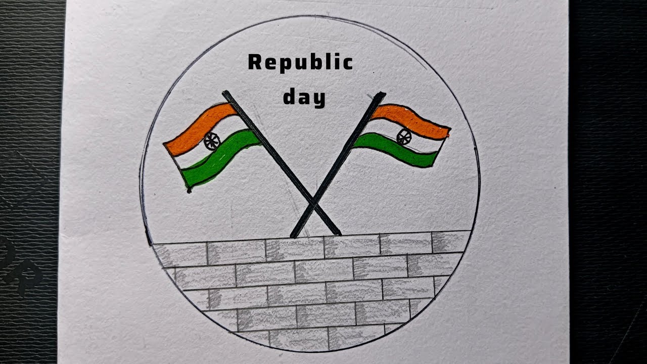 Very easily Republic Day drawing /Republic day poster drawing /Happy republic day /26 January 🇮🇳