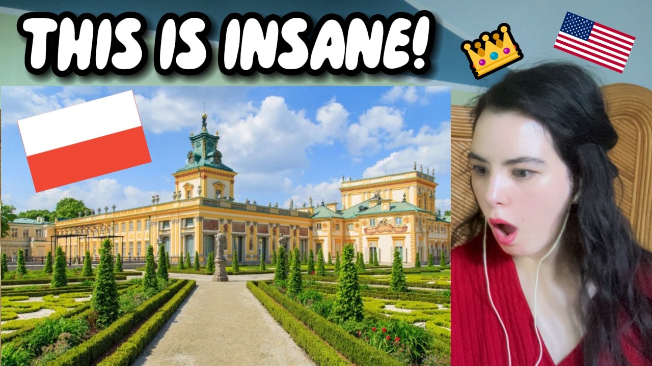 American Girl Feels Like Royalty Reacting to Inside Poland's Stunning Wilanów Palace!