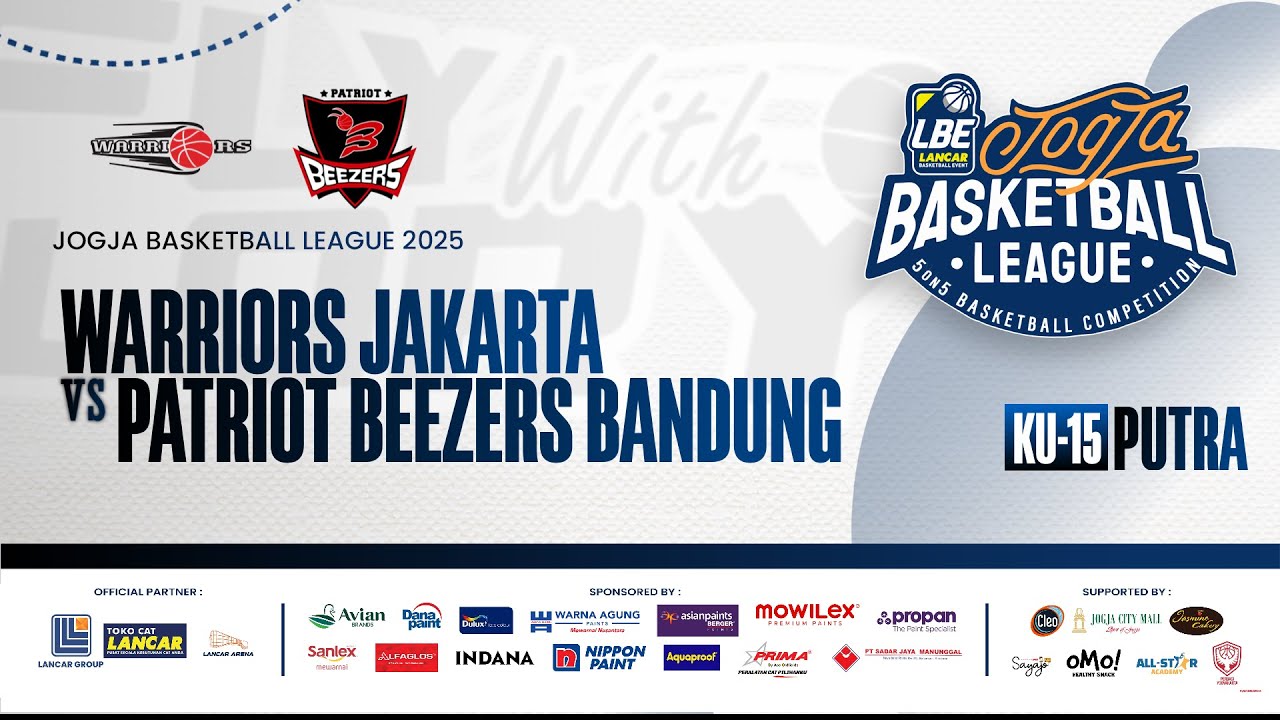 WARRIORS JAKARTA VS PATRIOT BEEZERS BANDUNG | KU-15 PUTRA | JOGJA BASKETBALL LEAGUE