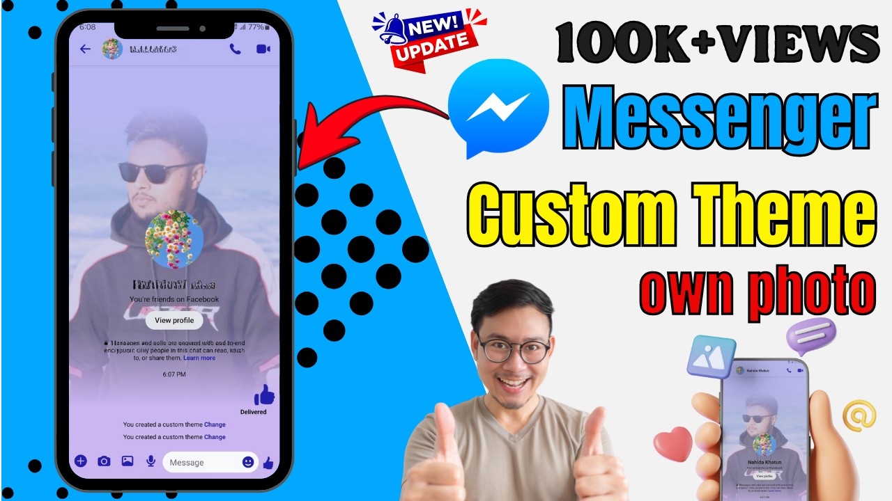 How to Set a Custom Messenger Theme Using Your Own Photo (2025) 📱✨ | Custom Chat Theme Tutorial