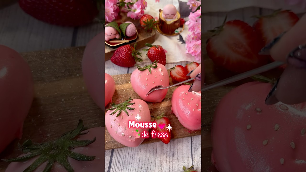 Mousse de fresa 🍓 #receta #recetaspostres