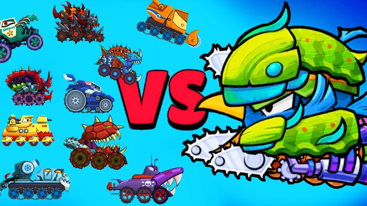 Car Eats Car 3 - Tweety VS All Bosses: Police, Turtle, Iceberg, Fish, Snowblower, Magmasaur