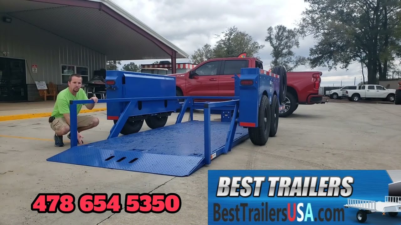 ground loading anderson hgl ground level trailer 6 x 14 14k for pallets and forklifts drop deck
