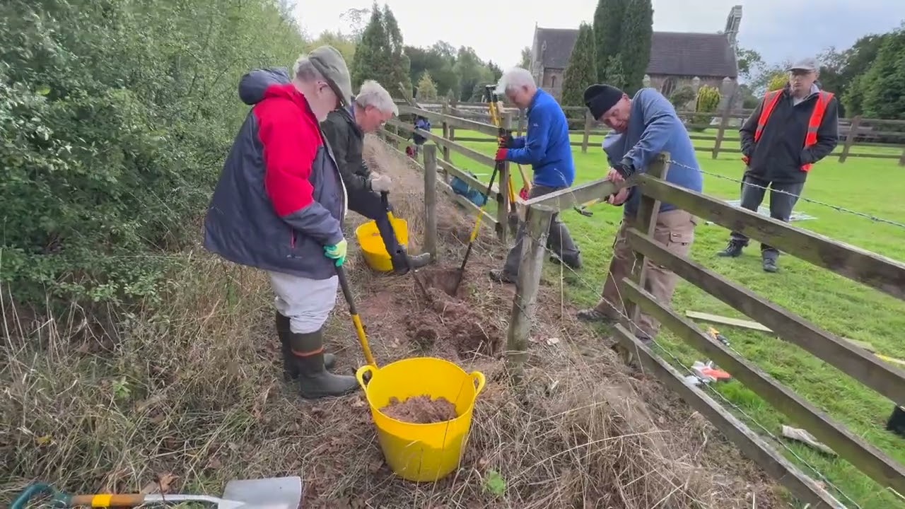 Installing a gate - St Mary the Virgin Church Edstaston Shropshire