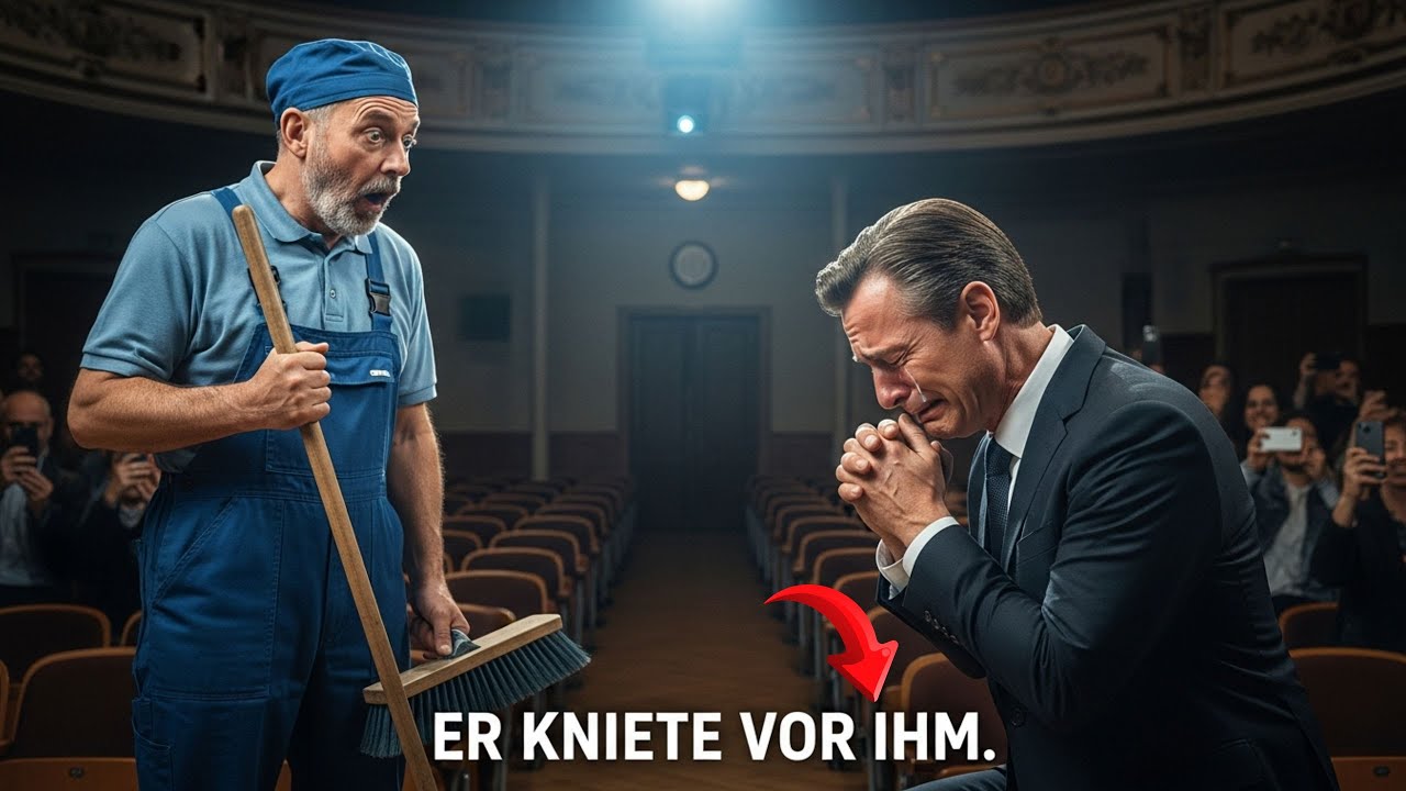 Der Hausmeister, Den Niemand Sah… Bis Ein Milliardär Vor Ihm Niederkniete…