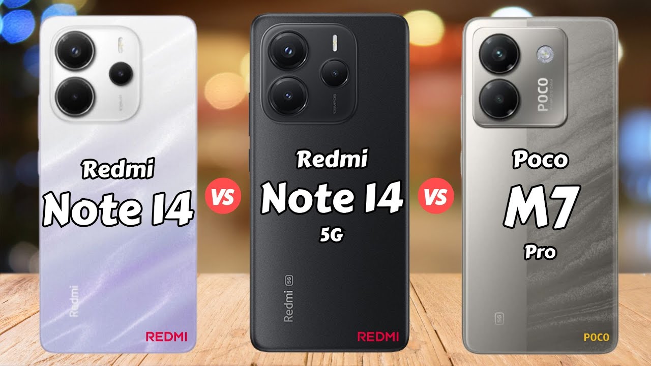 Redmi Note 14 vs Redmi Note 14 5G vs Poco M7 Pro