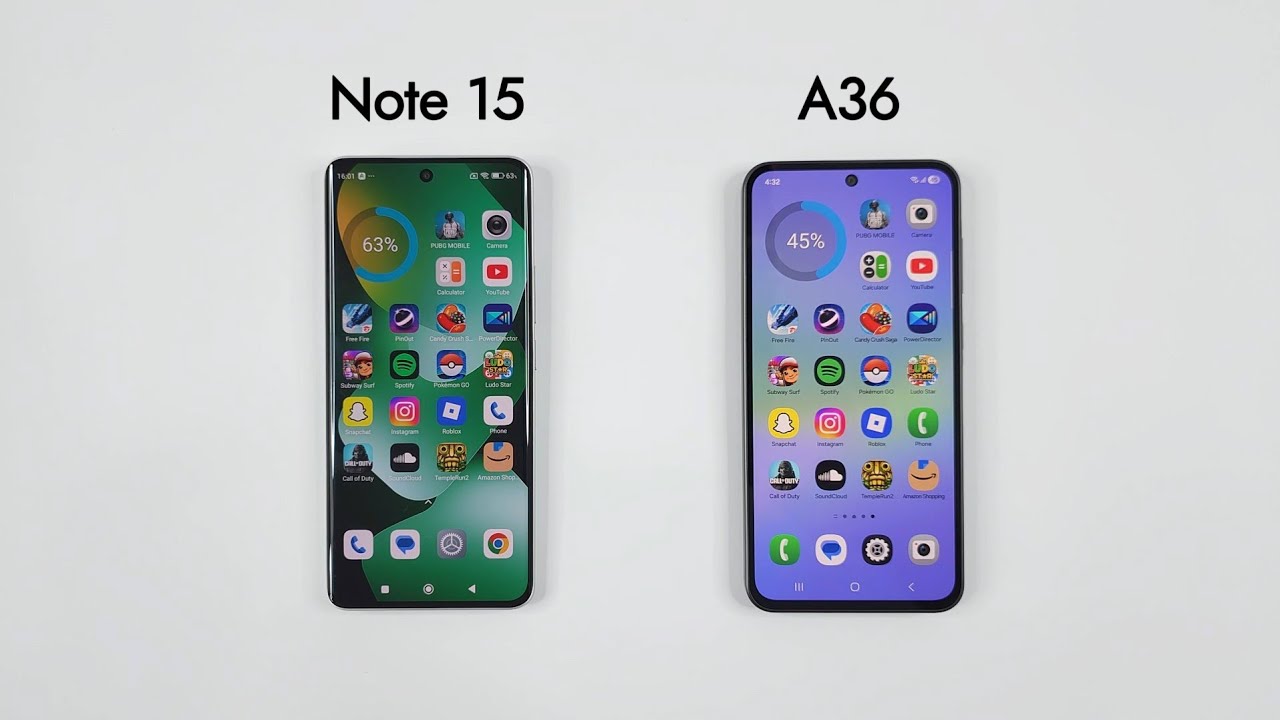 Redmi NOTE 15 vs Samsung A36 5G Speed Test 