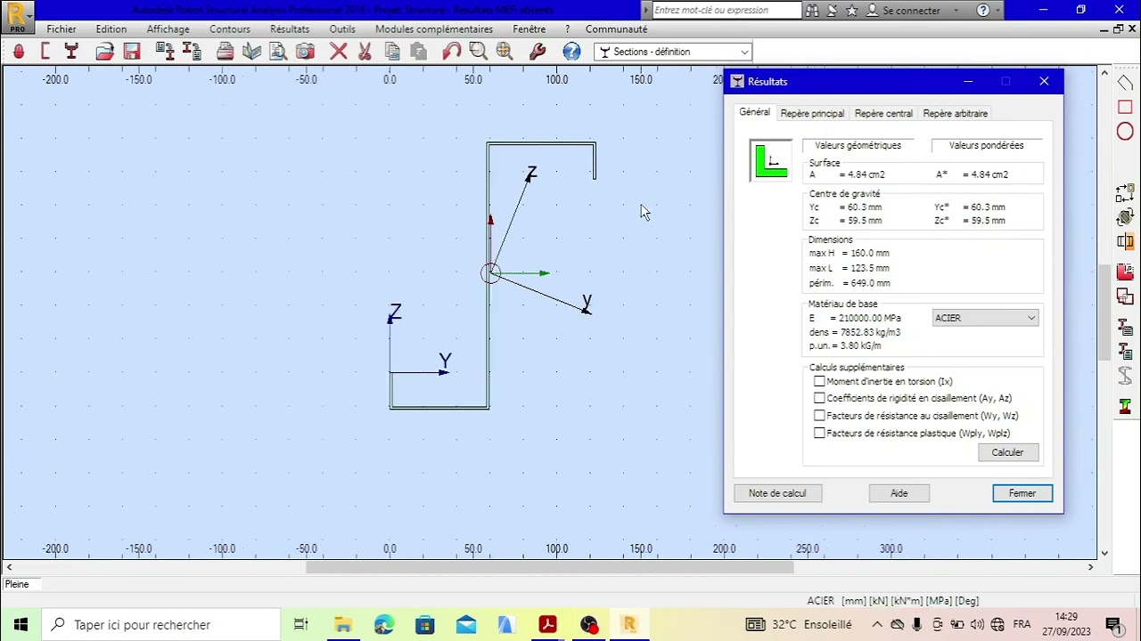 Création d'un profilé Z d'utilisateur sur Robot Structural Analysis