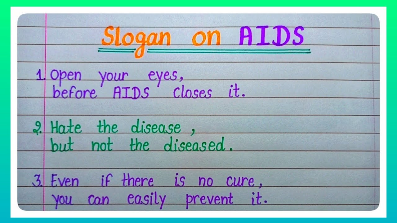 Slogan On AIDS l Slogan On World AIDS Day In English l World AIDS Day Slogan In English l AIDS Day