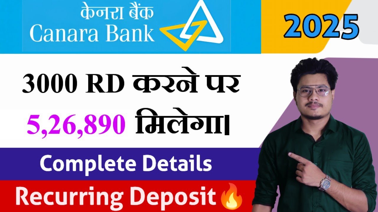 Canara Bank Recurring Deposit Interest Rates 2025 | Canara Bank RD Scheme, Features, Advantages