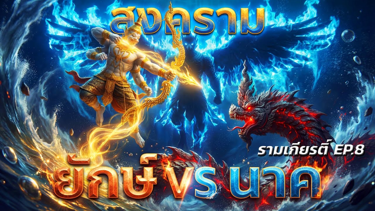 สงครามใต้บาดาลศึกแห่งสองเผ่าพันธ์ ยักษ์ ปะทะ นาค | รามเกียรติ์ EP.8