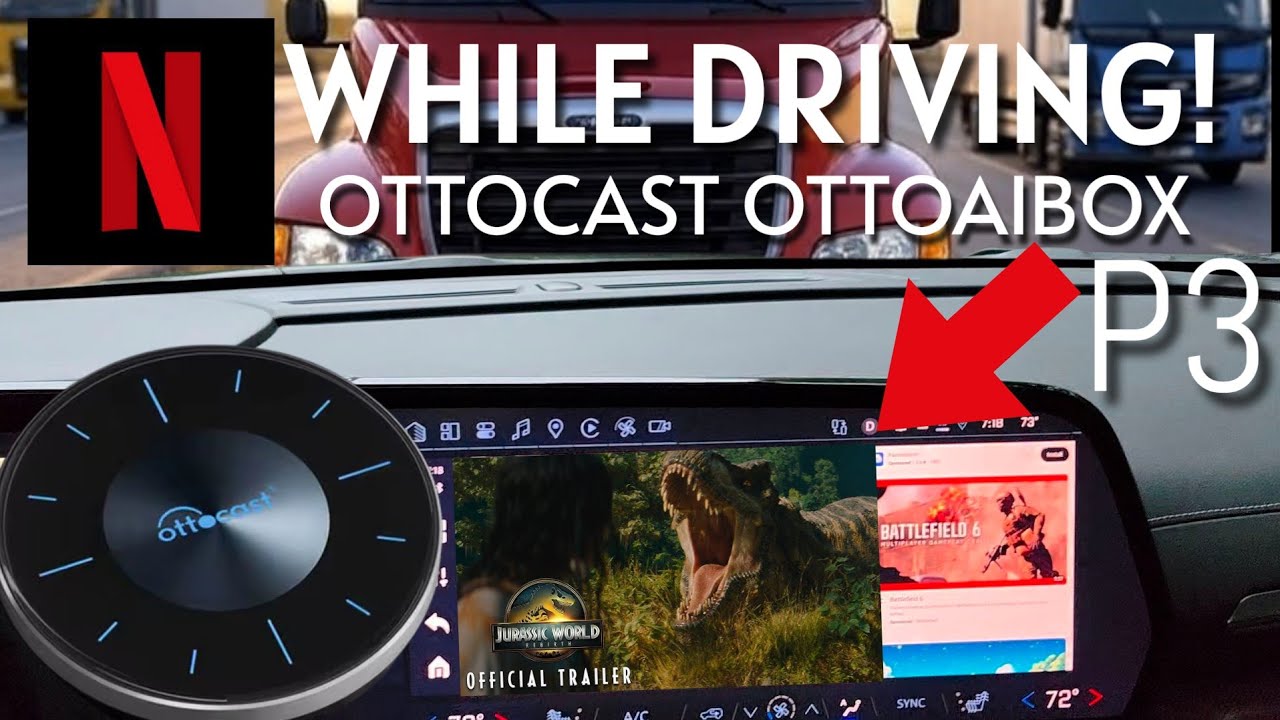 Is this Legal?? (DON'T) Watch Netflix While Driving! Ottocast OttoAibox P3