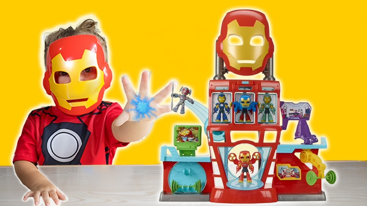Iron Man And His Awesome Friends Vs Ultron! Iron Quarters Playset Battle!
