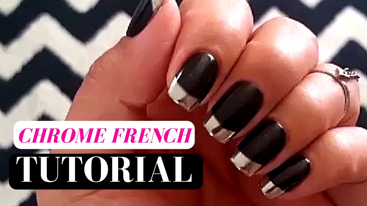 How to Chrome nails French Tip TUTORIAL
