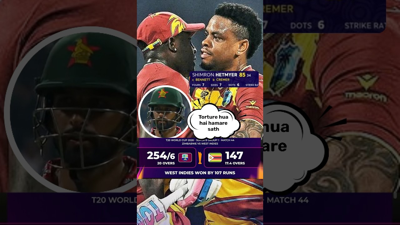 Wi vs zim 2026 t20 World Cup highlights | #shorts #cricketshorts #wivszim