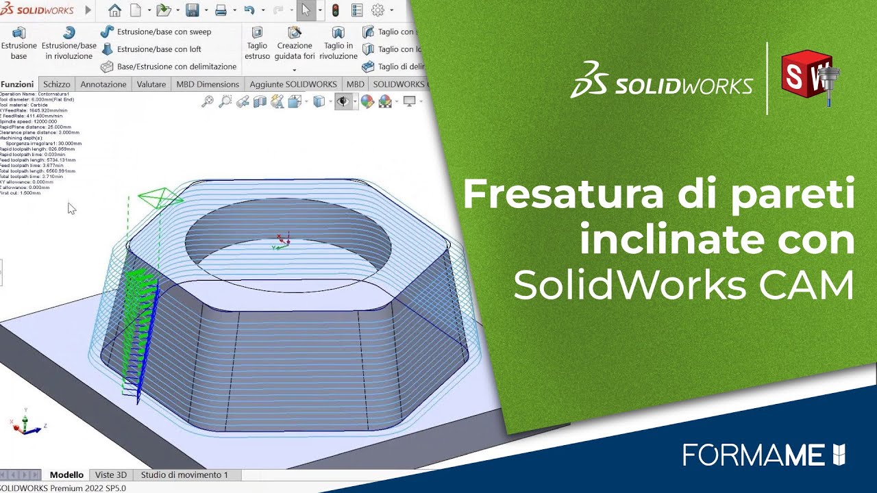 Fresatura di pareti inclinate con SolidWorks CAM
