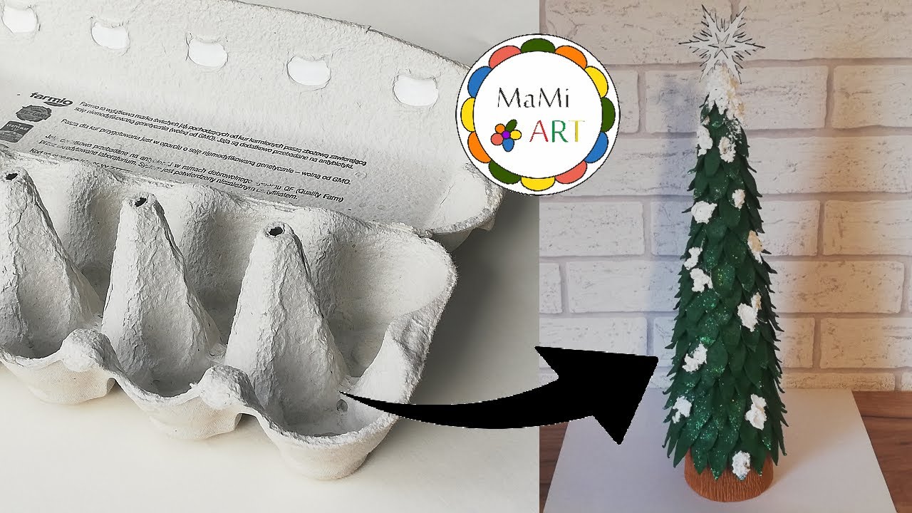 CHOINKA Z OPAKOWAŃ PO JAJKACH🎄 🌲  KREATYWNA DEKORACJA ŚWIĄTECZNA 🎄 🌲recykling