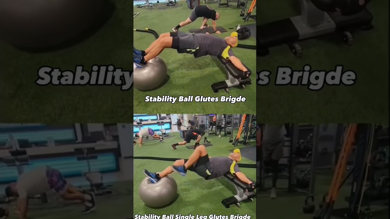 Stability Ball Glutes Brigde Exercises 