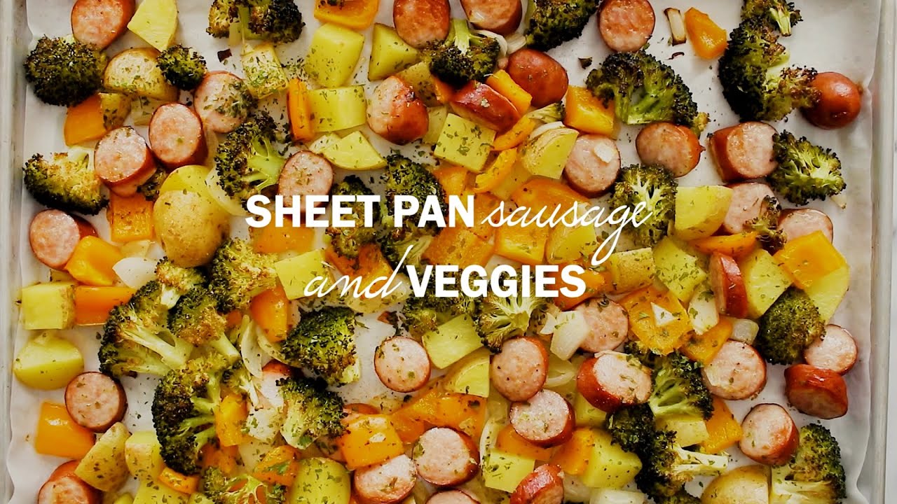 Sheet Pan Sausage and Veggies (crazy easy one pan sausage and vegetable bake)
