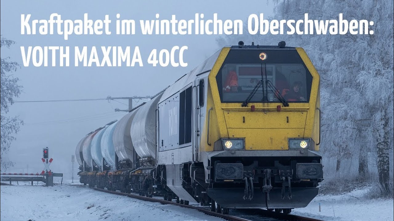 Weltweit stärkste einmotorige Diesellok: VOITH Maxima 40CC (Stock)  im Wintereinsatz in Oberschwaben