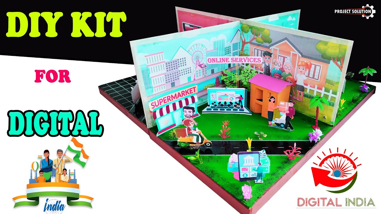 3D MODEL OF DIGITAL INDIA || DIY KIT FOR SCHOOL || DIGITAL INDIA || PROJECT SOLUTION