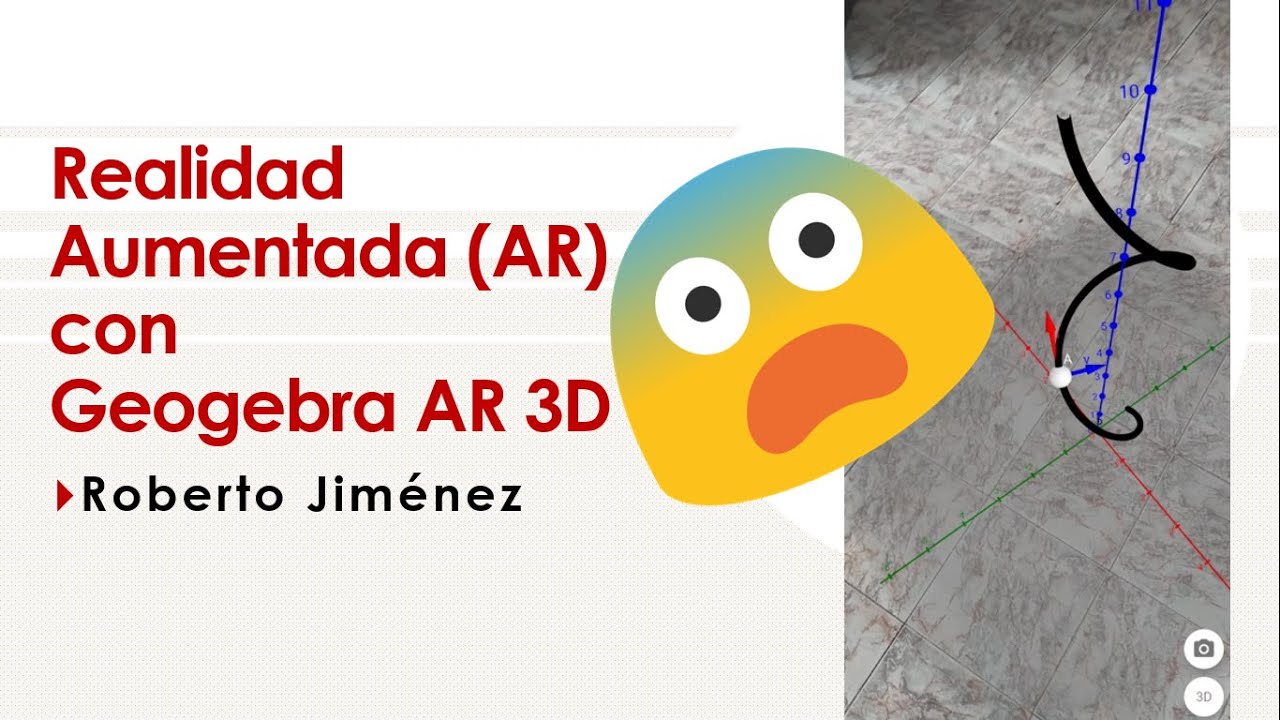 Realidad Aumentada (AR) con Geogebra Calculadora 3D - Función paramétrica - Velocidad y Aceleración