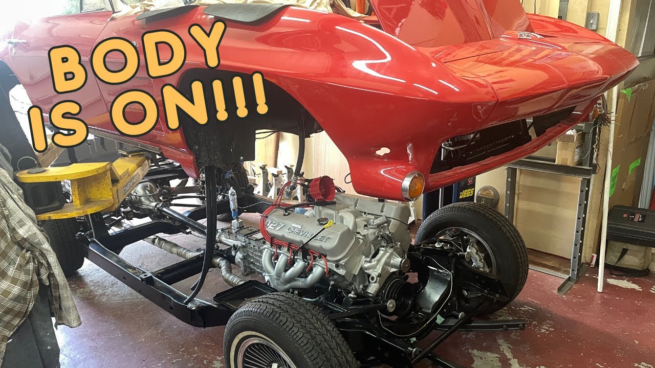 1964 Corvette Body Install FUN!