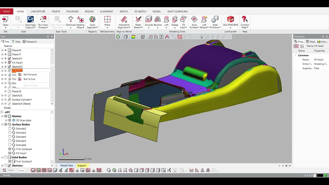 Reverse Engineering completo di una scocca in Plastica | Hybrid Solid-Surface Modeling from STL