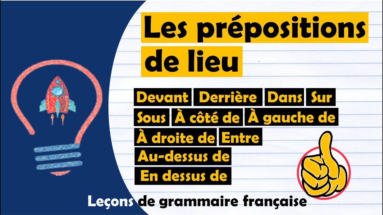 Les prépositions de lieu