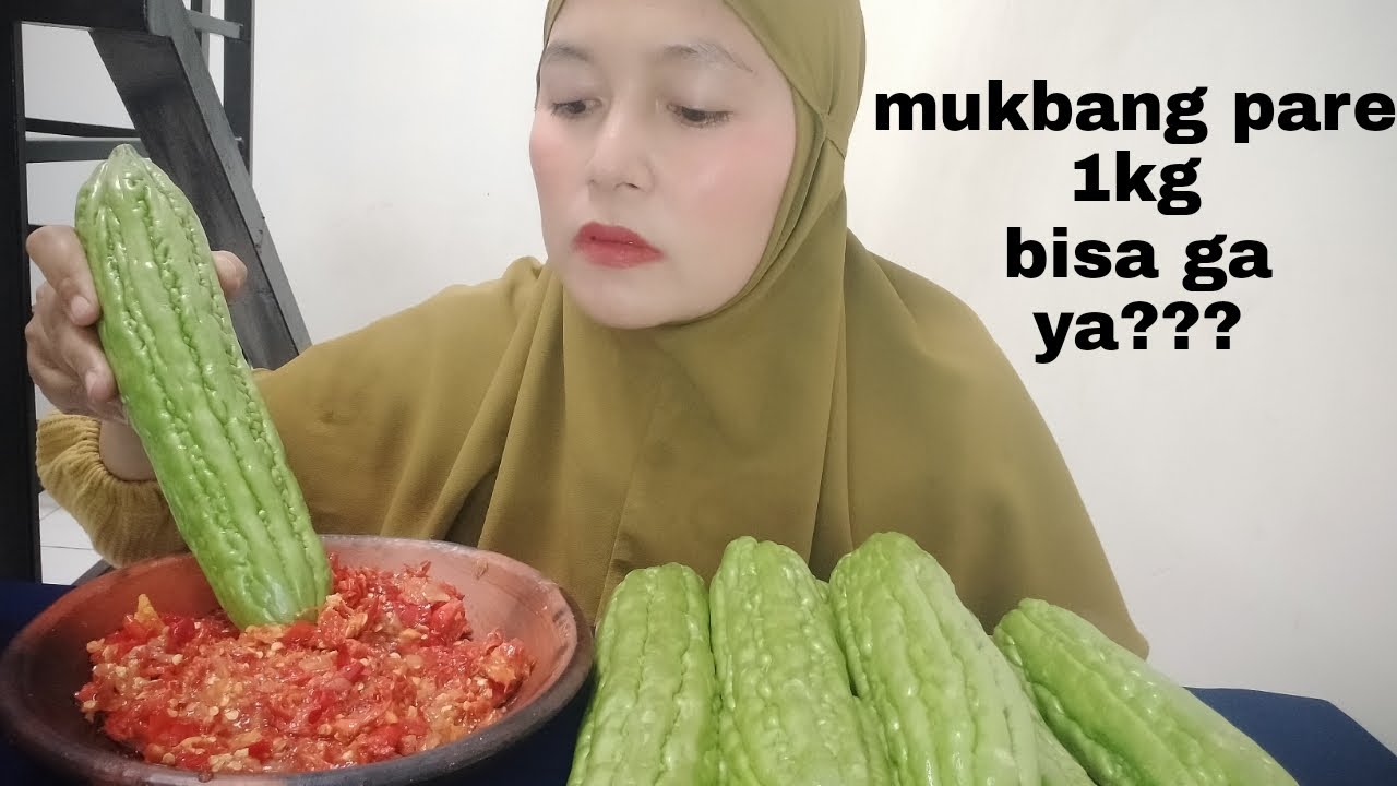 MUKBANG PARE MENTAH 1KG SAMBEL TERASI || tanpa nasi