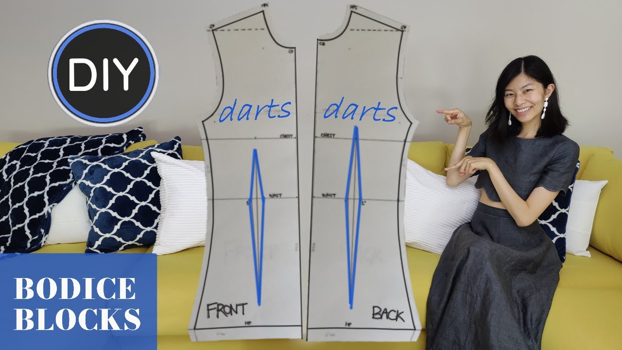 Beginner: How to Draft Basic Bodice Blocks with Darts (non-stretch edition)