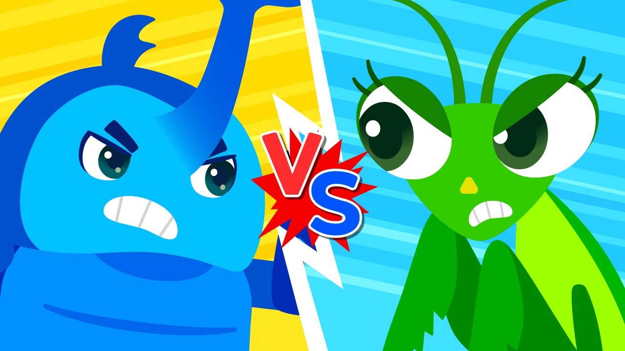 Mantis vs Rhino Beetle &mdash; Who's stronger? 💪 | Nursery Rhymes | Animal Songs | Lotty Friends