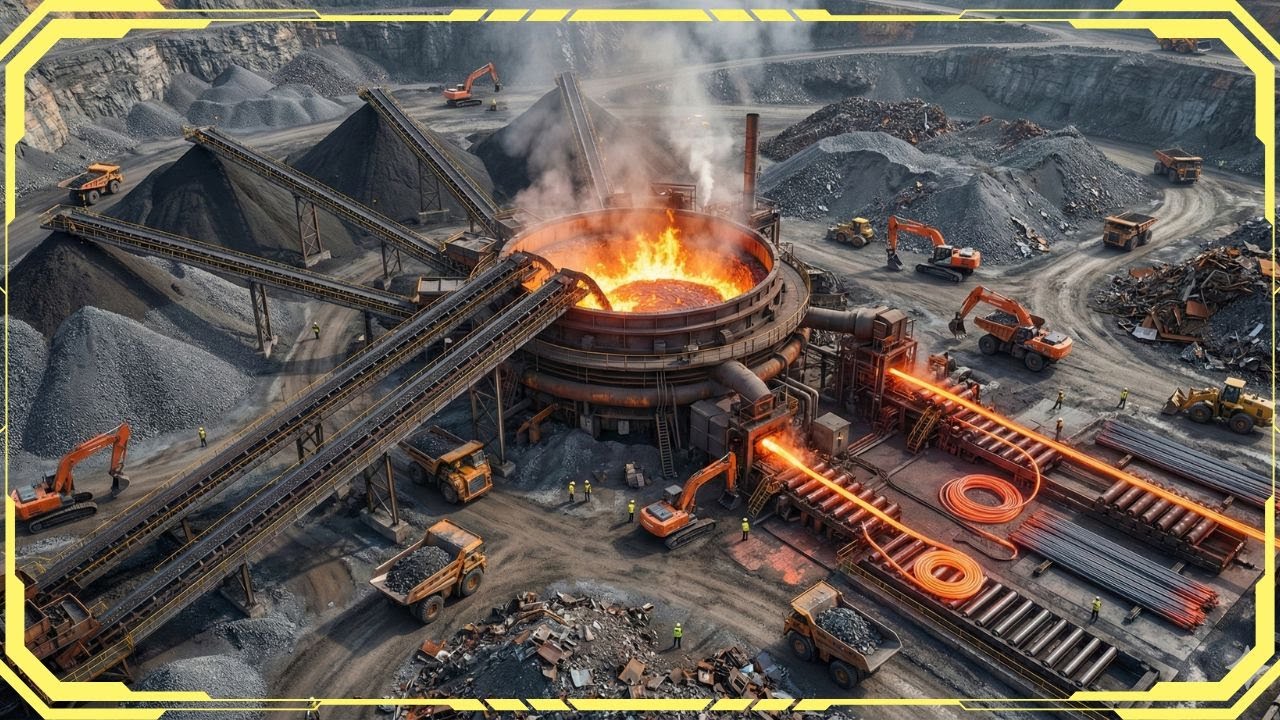Inside the Steel Factory – How Wire Rods Are Produced From Iron Ore Mining (Full Process)