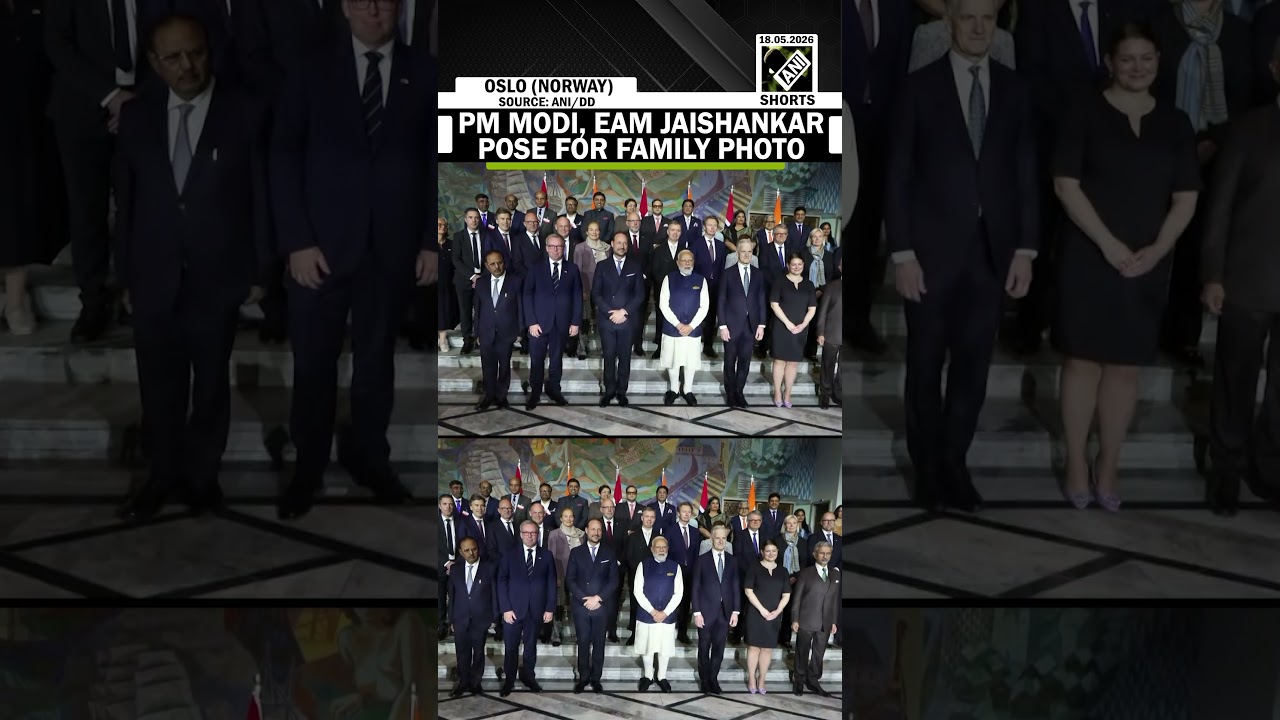 PM Modi, EAM Jaishankar pose for family photo with Norway officials at Oslo City Hall