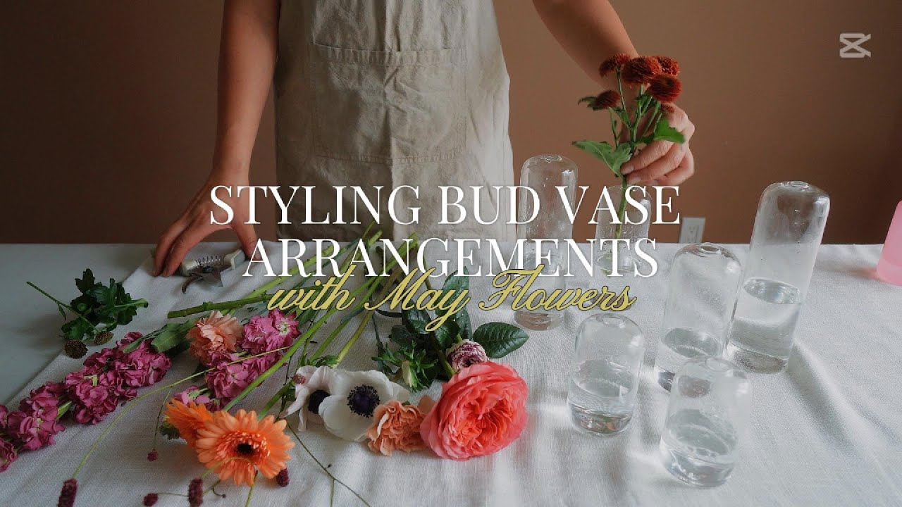 Bud Vase Arrangements with May Flowers